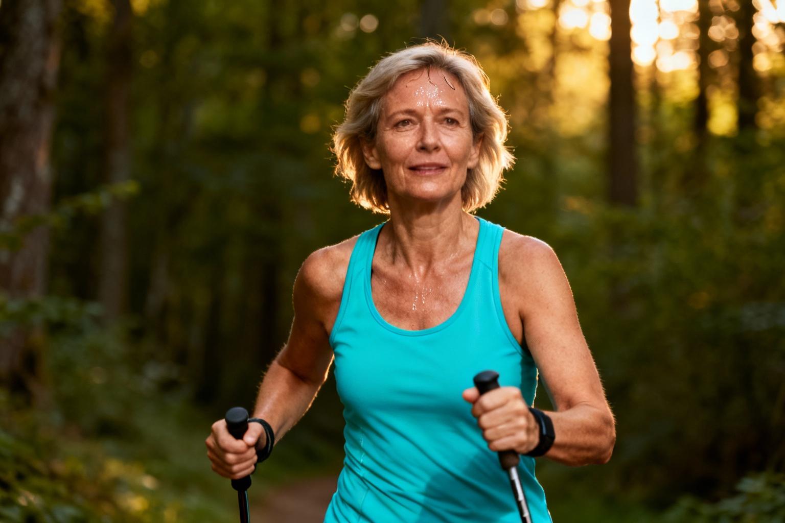 Marche nordique avec bâtons à ressort : musculation et cardio en pleine nature